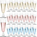 GuanQiao Plastic Champagne Flutes 40 Pack  5.5 Oz Clear Disposable Plastic Champagne Glasses  Wine Glasses Cups for Wedding Celebration Birthday Party Wine Tasting New Years Eve Party Supplies