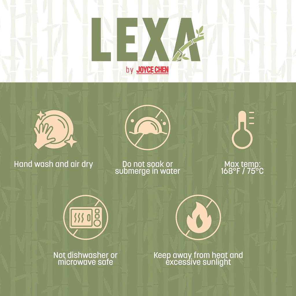 LEXA Bamboo Salad Utensil Set  12 Inch – Handmade Eco-Friendly Serving Spoon & Fork  Natural Bamboo  Durable & Unique  Perfect for Salads  Fruits & Entertaining