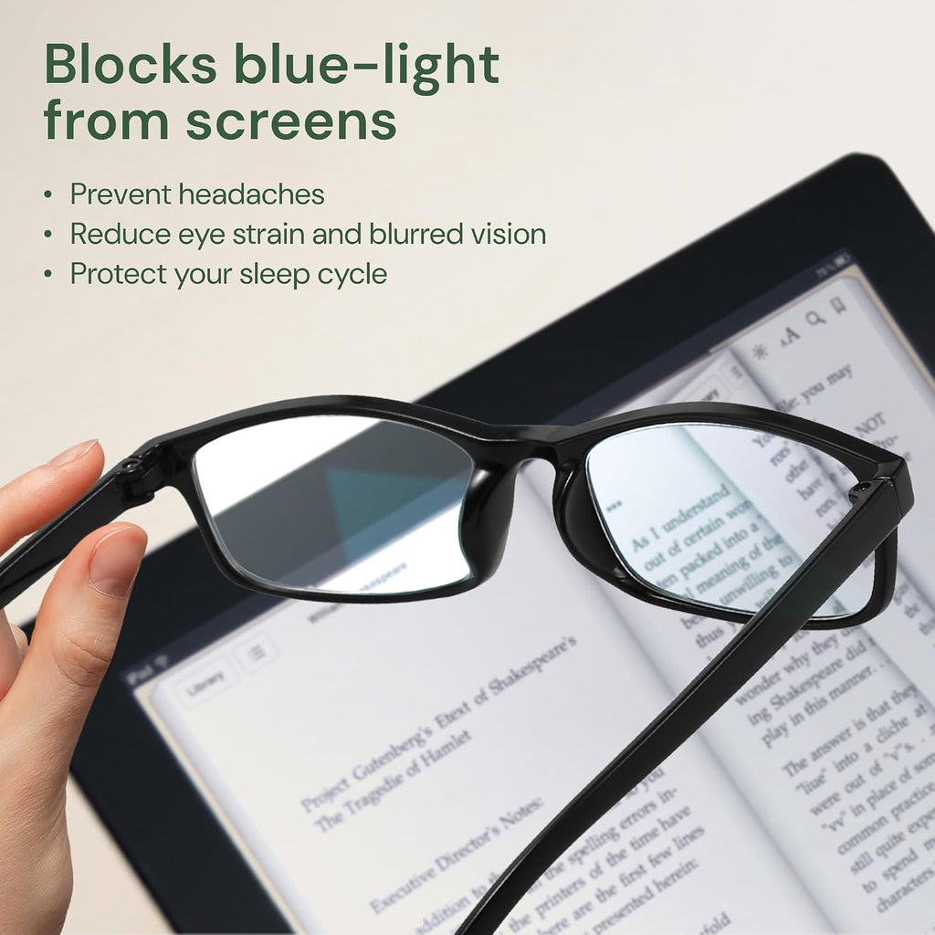 Gaoye +1.25 Reading Glasses Men - Blue Light Blocking Lenses  TR90 Frames  UV400 - Eyeglasses with Clear Vision
