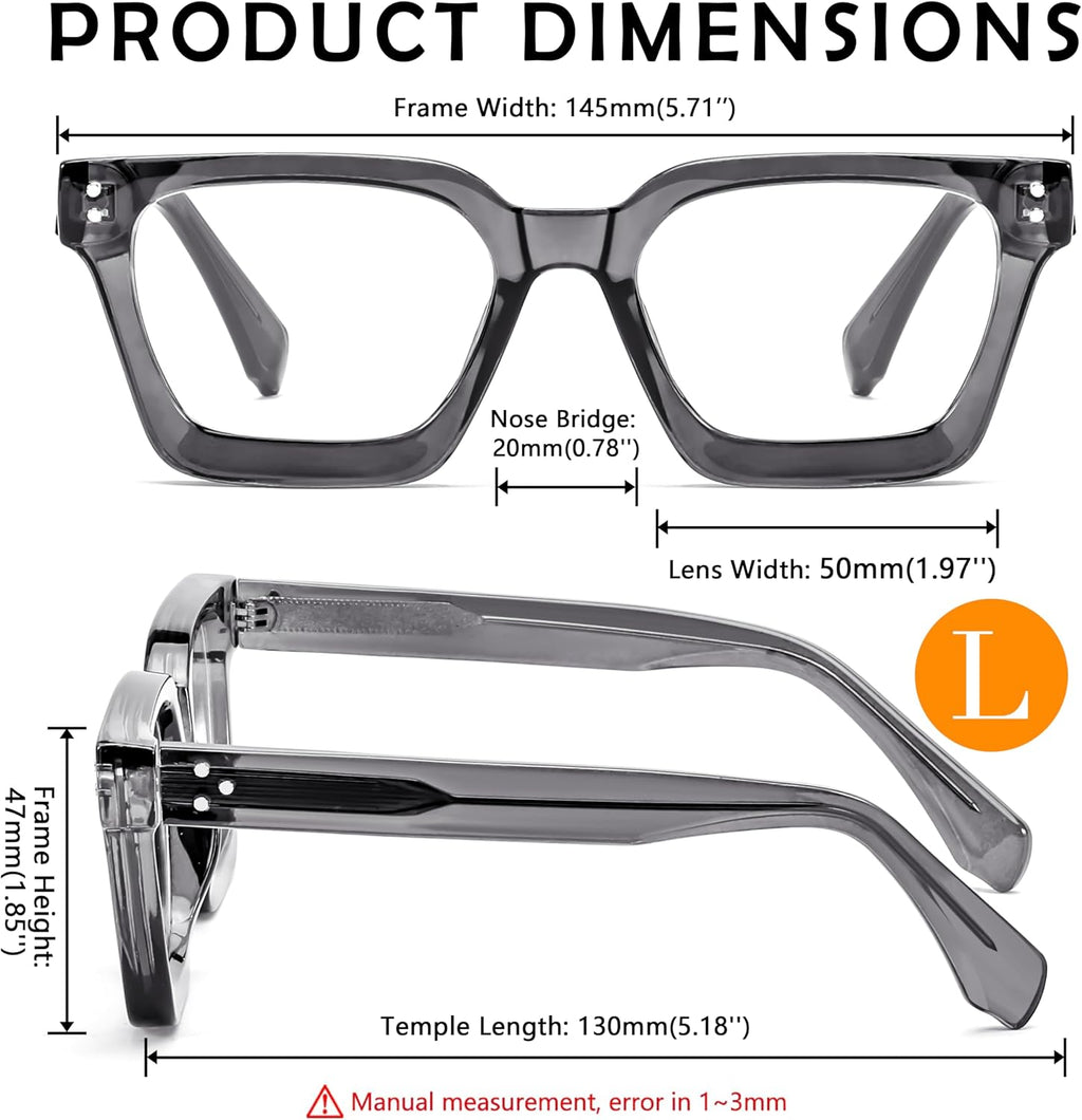 FEISEDY Blue Light Blocking Glasses Women Men Chunky Square Computer Glasses B0101