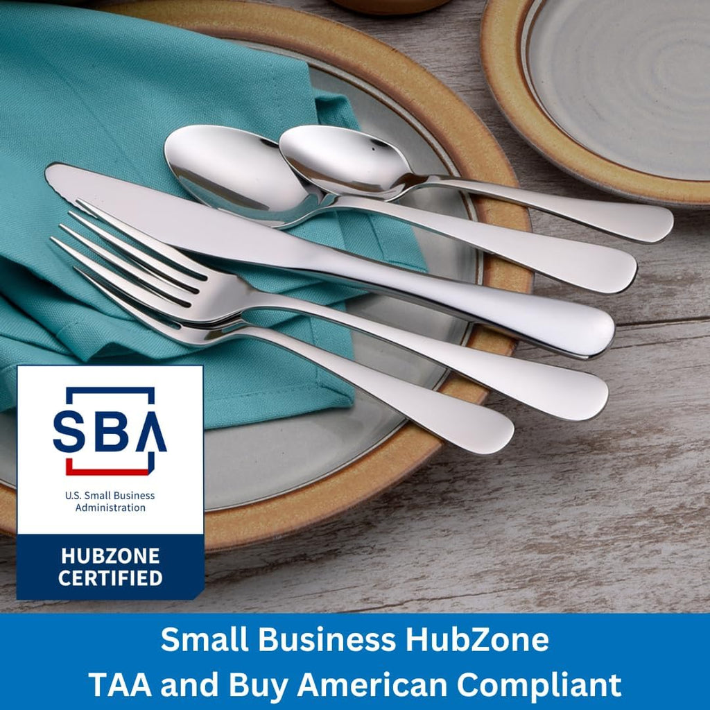 Salad Forks/Dessert Forks Made in USA Set of 12 18/10 Stainless Steel Flatware Mirror Finish Dishwasher Safe TAA HubZone  Buy American Compliant Annapolis Silverware Made by Sherrill Manufacturing