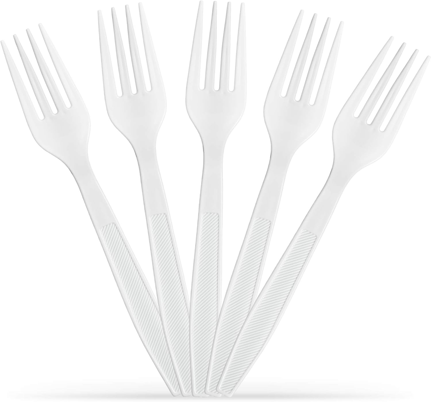500 Count Extra Heavy duty Plastic Forks  Disposable White Fork  Heavyweight Bulk Cutlery for Dinner  Events  Catering  Parties & Takeout