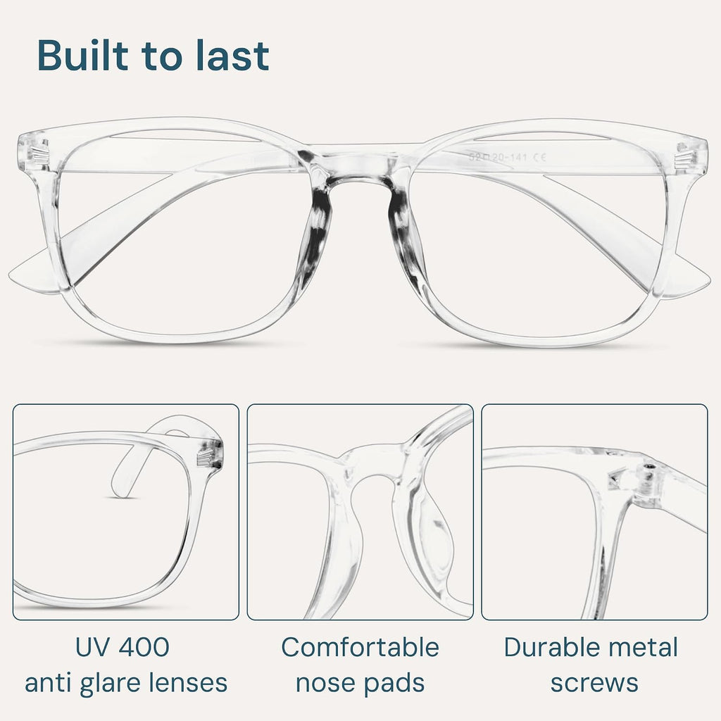 Blue Light Blocking Glasses - Fashion Square Eyeglasses  Anti UV Ray Computer Gaming Glasses Blue Blockers for Women/Men