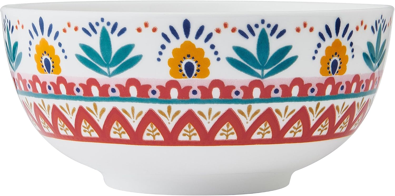 Mikasa Painted Medallion Set of 4 Bone China All Purpose Soup Cereal Bowl  18 Ounces