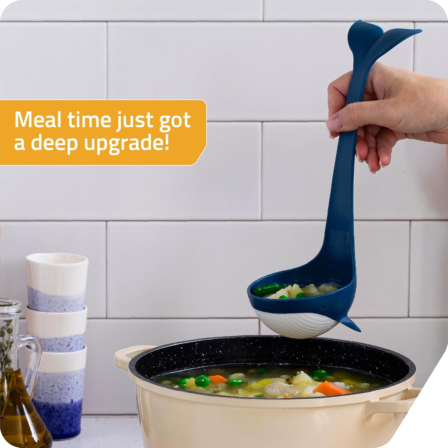 Peleg Design Souper Tail Soup Ladle - Ideal for Cooking  Serving Soup  Stew  and more – Fun and Decorative Ladle Spoon during Meals or Gatherings