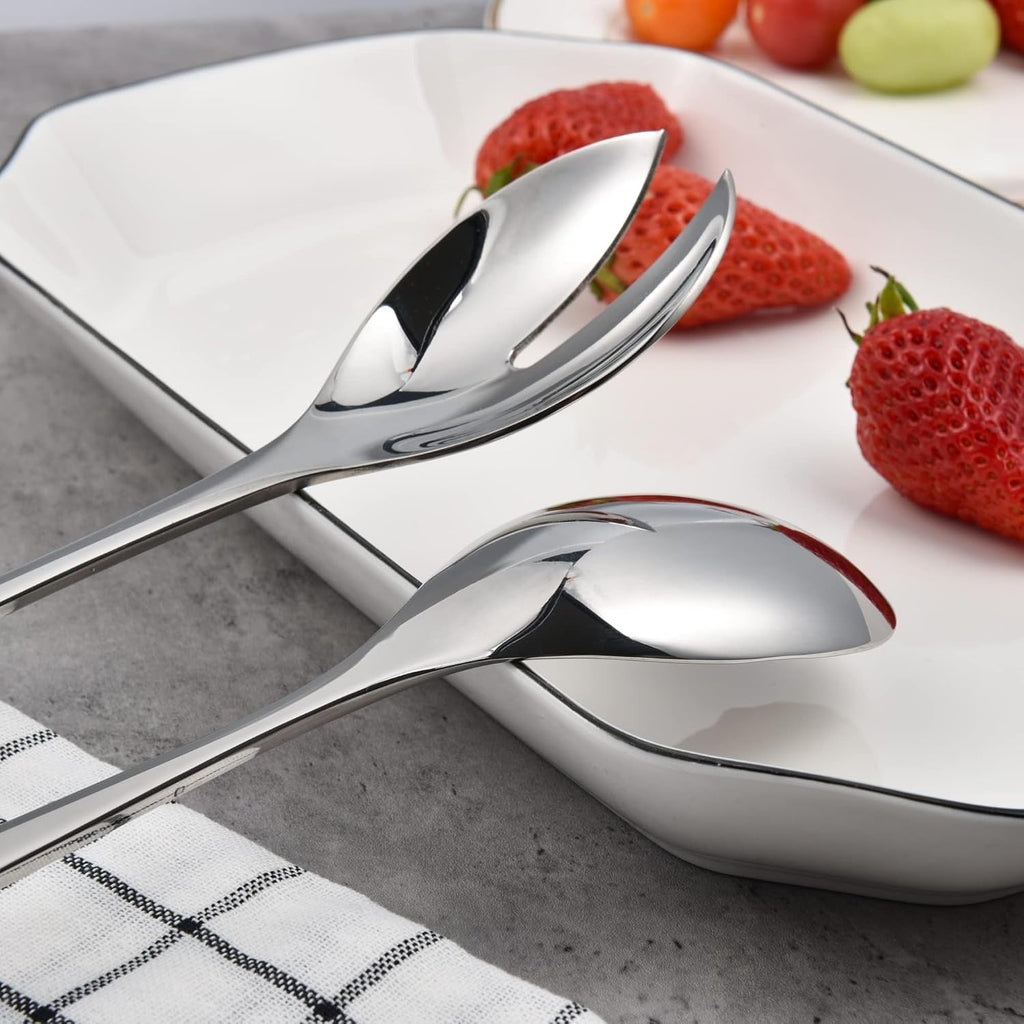 IMEEA Salad Servers 18/8 Stainless Steel Salad Serving Set Salad Fork and Spoon  10-Inch
