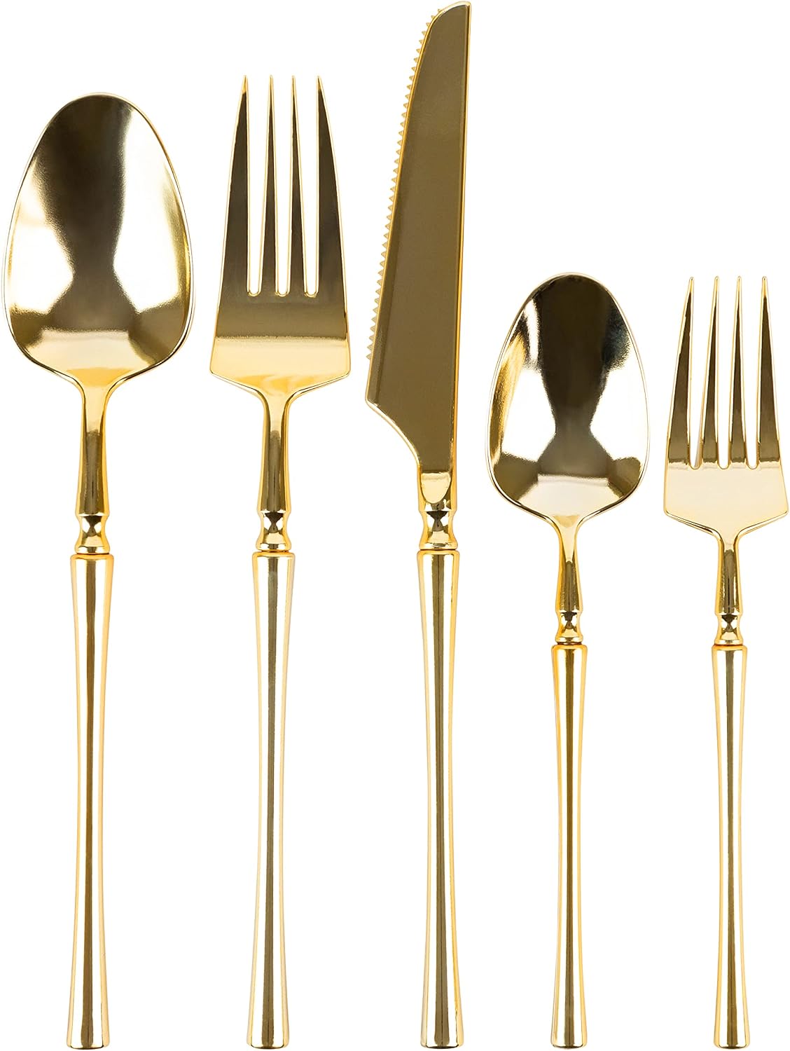 PlasticPro 20 Count Gold Plastic Salad Forks Premium Quality Heavy Duty Disposable Elegant Silverware Salad Forks for Party