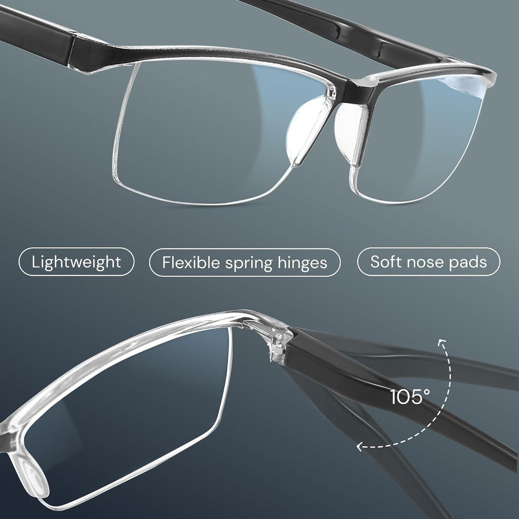 Gaoye 1.75 Executive Style Reading Glasses Men - Durable Readers with Blue Light Filtering- Comfortable Fit with TR90 Frames