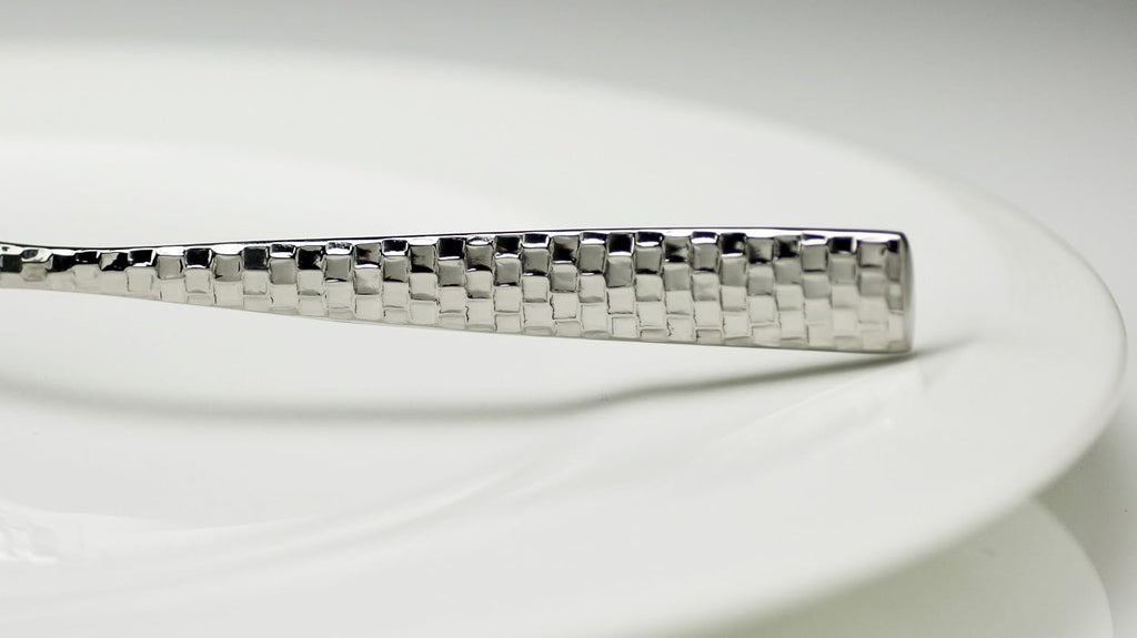 Fortessa Lucca Faceted 18/10 Stainless Steel Flatware Salad/Dessert Fork  Set of 12