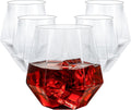Goodluck 40 PCS Diamond Stemless Plastic Wine Whiskey Glasses  12 Oz Disposable Cocktail Glasses  Suitable for Weddings  Birthday Parties  Family Gatherings  Bars  etc (Clear)