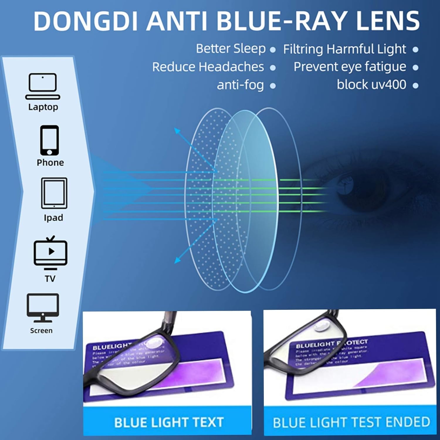 DONGDI Blue Light Blocking Reading Glasses 4 Pack Computer Readers for Women Men Anti Glare UV Ray Filter Eyeglasses… (4mix colors  2.00)