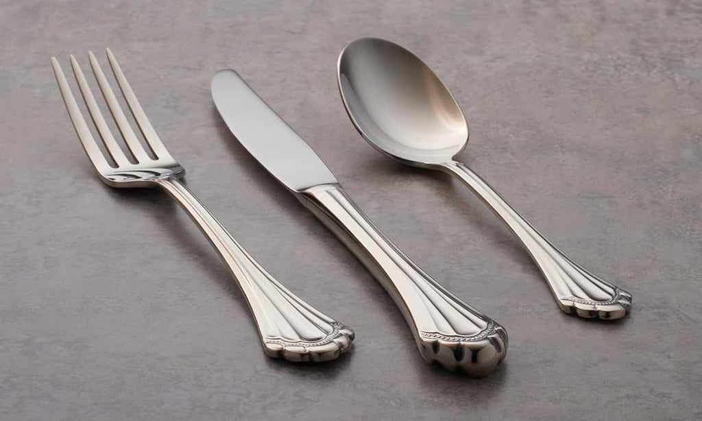 Oneida Marquette Fine Flatware Salad Forks  Set of 4  18/8 Stainless Steel  Silverware Set  Dishwasher Safe  Silver