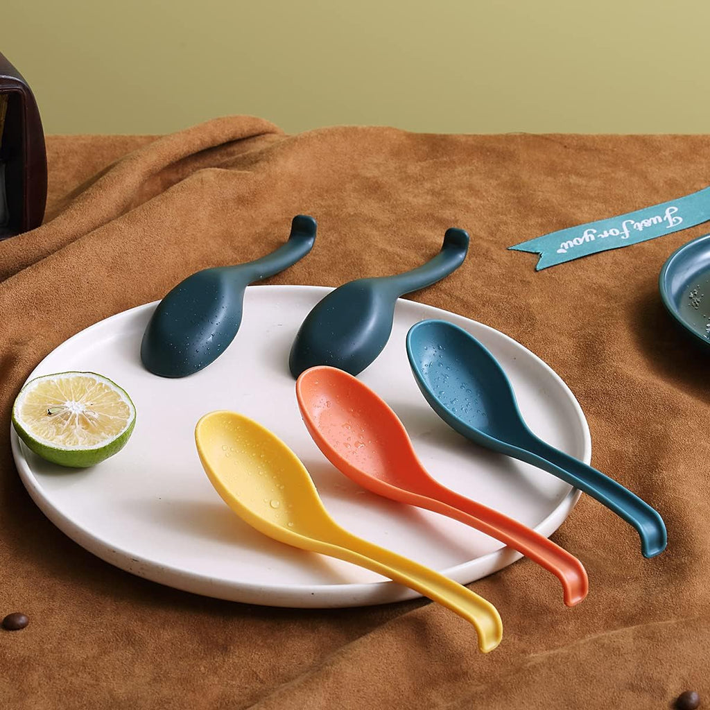Evanda Soup Spoon  ECO Friendly Dinner Spoon Made of Food Grade PP  BPA Free Easy Clean Dishwasher Safe Set of 12(Mix Color)