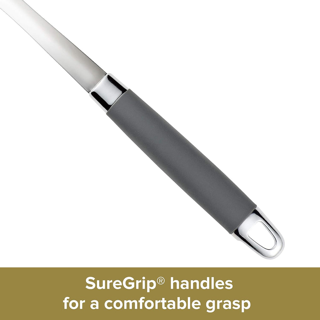 Anolon SureGrip Stainless Steel Meat Fork/Kitchen Tool  13.25 Inch  Gray 46288