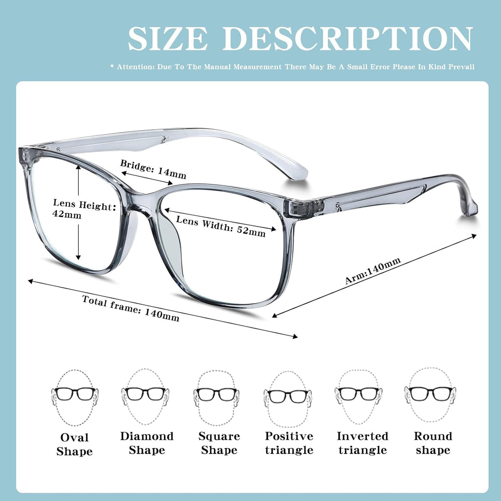 Blue-Light Blocking Glasses for Women Men - 3Pack Computer Reading/Gaming/TV/Phones Glasses Anti Eyestrain & UV Glare