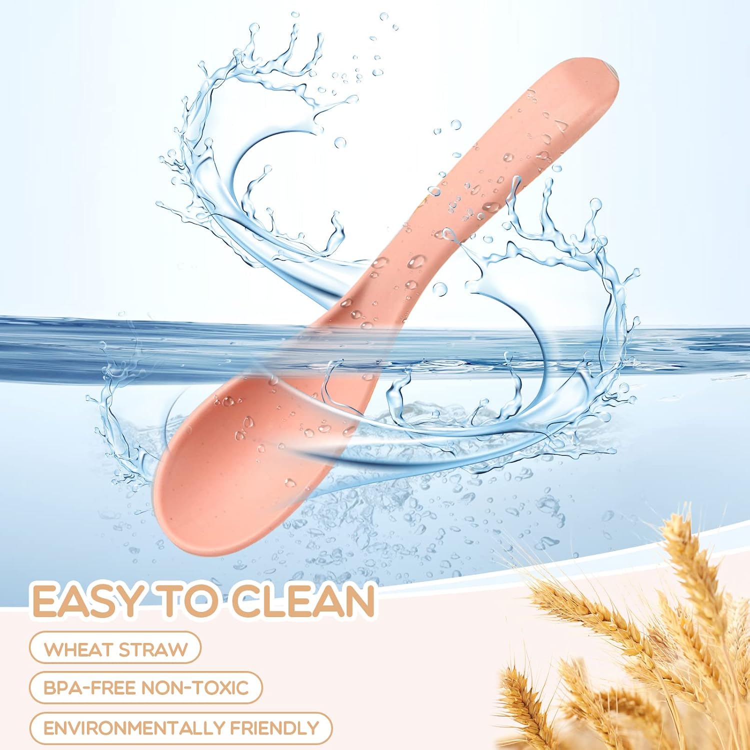 16 Pcs Wheat Straw Spoon set Unbreakable Soup Spoons 6 Inches Portable Small Spoons Cereal Spoon for Adult (8 colors)