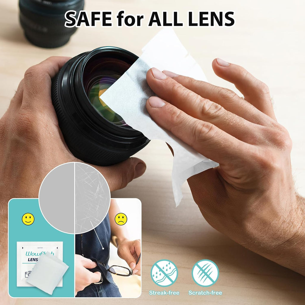 200 Count Lens Wipes for Eyeglasses  Eyeglass Lens Cleaning Wipes Pre-moistened Individually Wrapped Sracth-Free Streak-Free Eye Glasses Cleaner Wipes for Sunglass  Camera Lens  Goggles