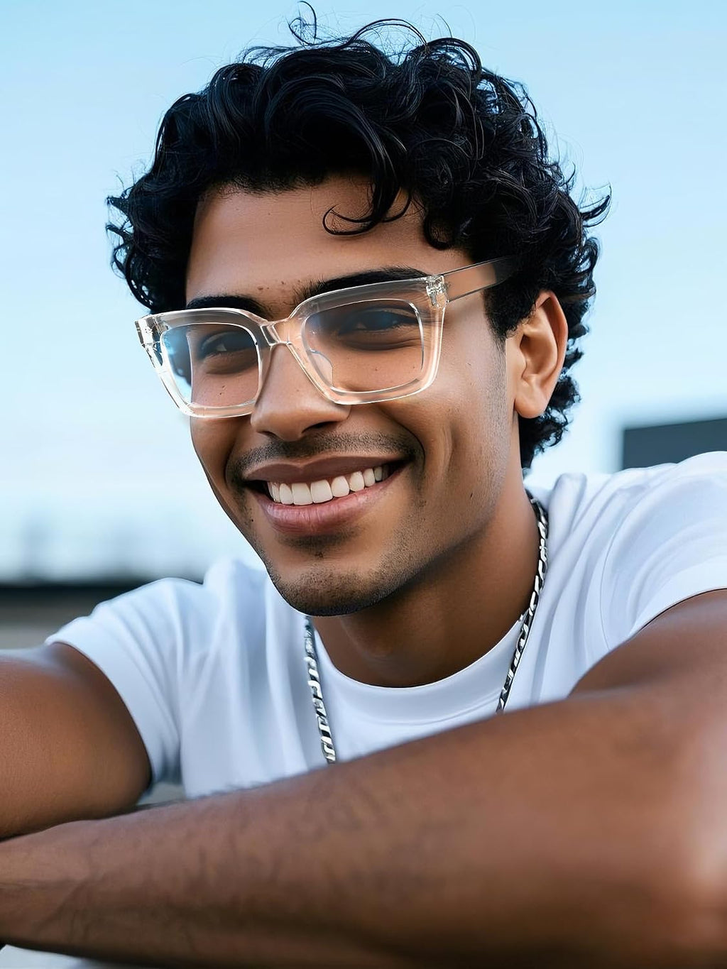 VISOONE Chunky Square Blue Light Blocking Glasses with Anti Computer Glare for Working Women Men MONTANA