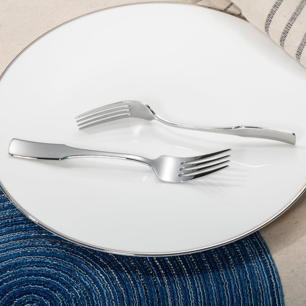 Alata Kate Salad Forks  Set of 12  Stainless Steel Flatware  Mirror Polished Cutlery  Dishwasher Safe