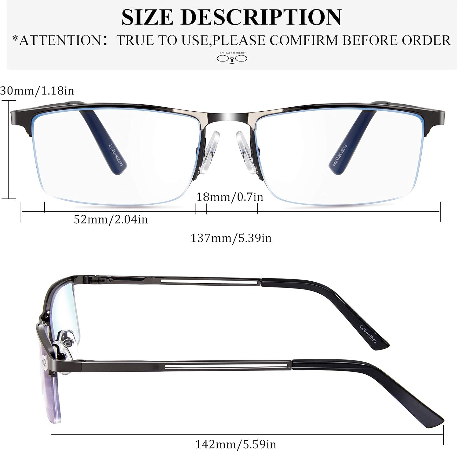 Reading Glasses for Men  0.75 Blue Light Blocking Reading Glasses Metal Readers