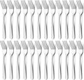 BEWOS 24 Pieces Dinner Forks Set  8.2-Inch Stainless Steel Forks Silverware  Flatware Salad Forks for Home  Kitchen or Restaurant - Mirror Polished  Dishwasher Safe