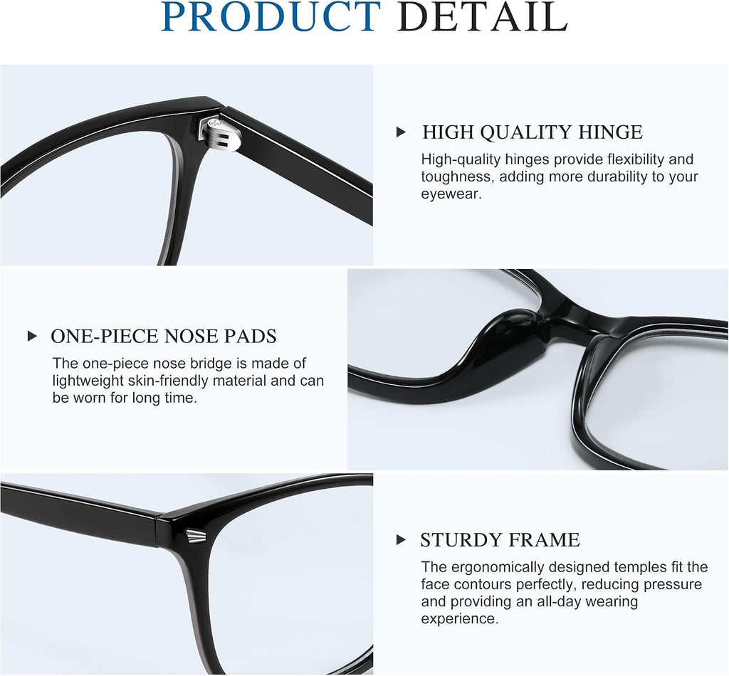 Blue Light Glasses For Woman Men - Anti Eyestrain Computer Gaming Eyeglasses Blue Light Blocking Glasses