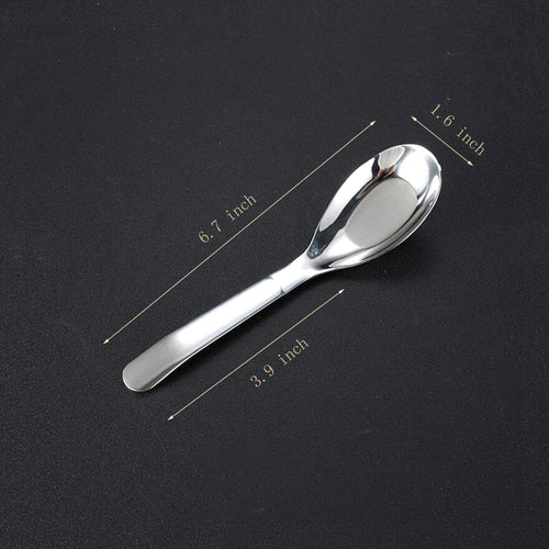 Asian Soup Spoons Chinese Soup Spoons Stainless Steel Spoons  Thick Heavy Stainless Steel Soup Spoons Table Spoons Dinner Spoons Flat Square Spoon Set of 4