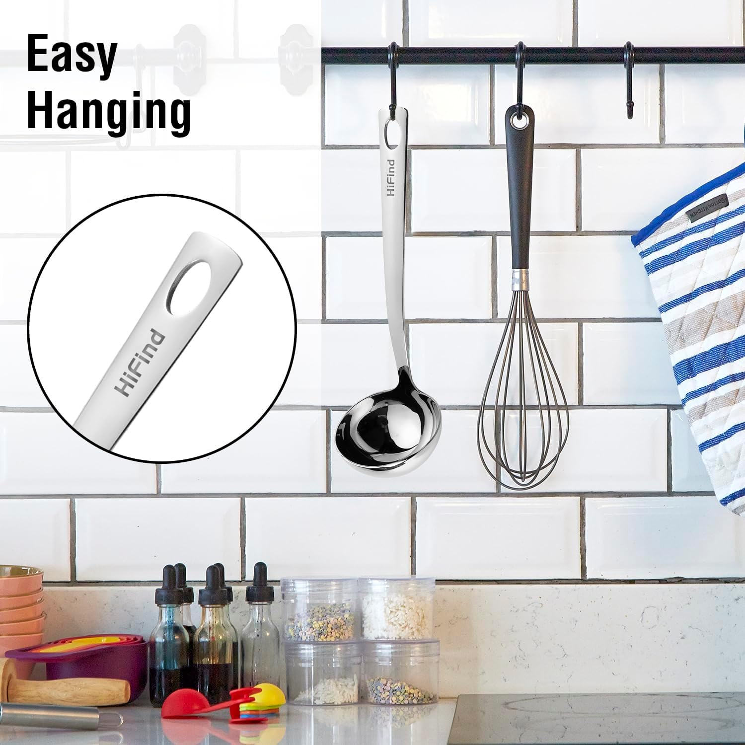 Kitchen Stainless Steel 11.2 Inches Round Soup Ladle Ergonomic Handle  Perfect For Stirring  Serving Soups  And More - Heavy-Duty Metal Ladle Chef Craft Select Serving Ladle