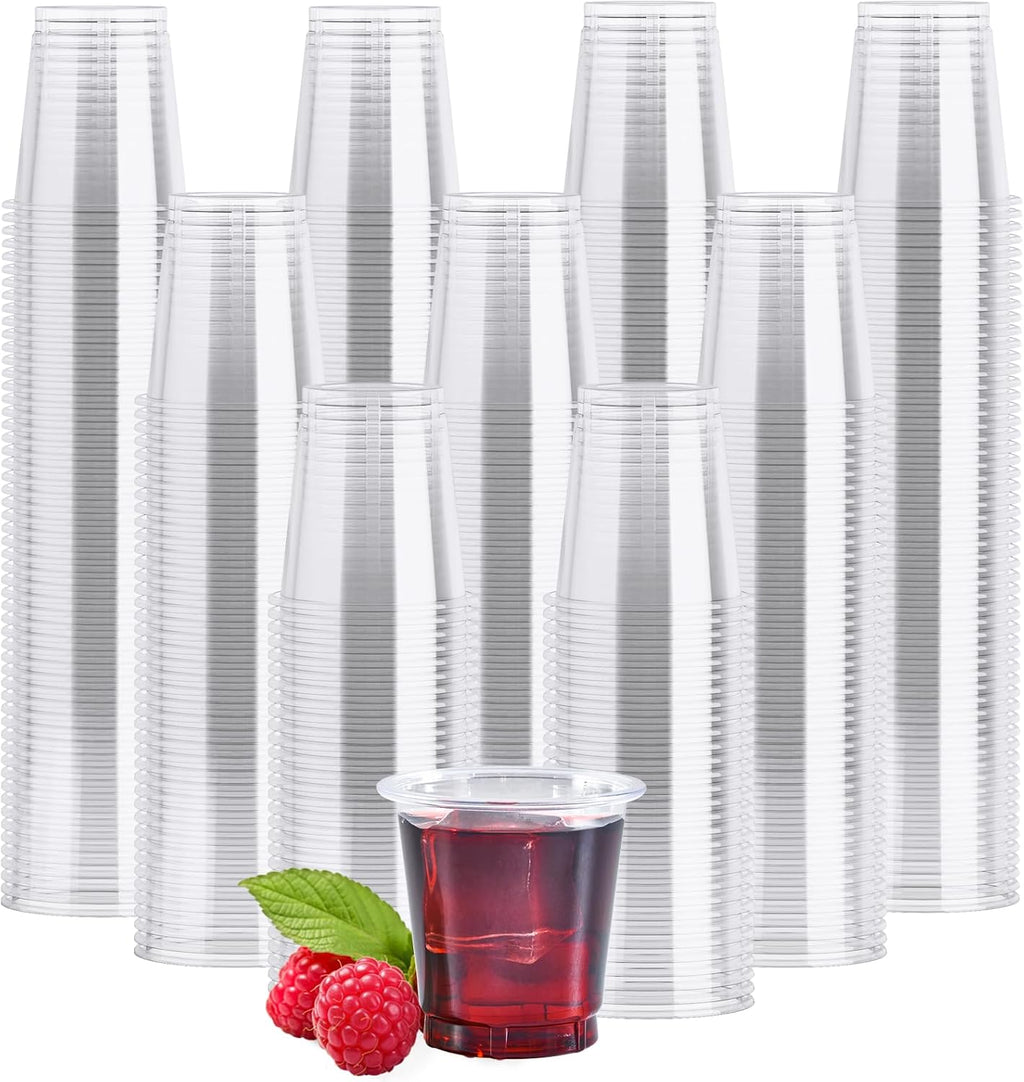 JOLLY CHEF 900 Pack 2 oz Plastic Shot Glasses  Clear Disposable Cups  Plastic Shot Cups Disposable for Jelly Shots  Wine Tasting  Food Samples Thanksgiving Party  Wedding  Christmas