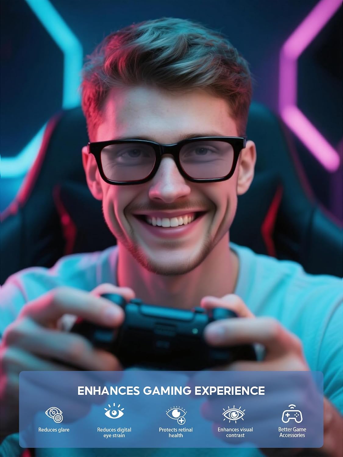Blue Light Blocking Glasses For Men/Women Anti-Fatigue Computer Monitor Gaming Improve Sleep Reduce Eye Strain Gamer Glasses