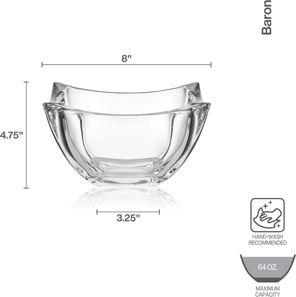 Mikasa Baron Crystal Square Bowl  8 Inch