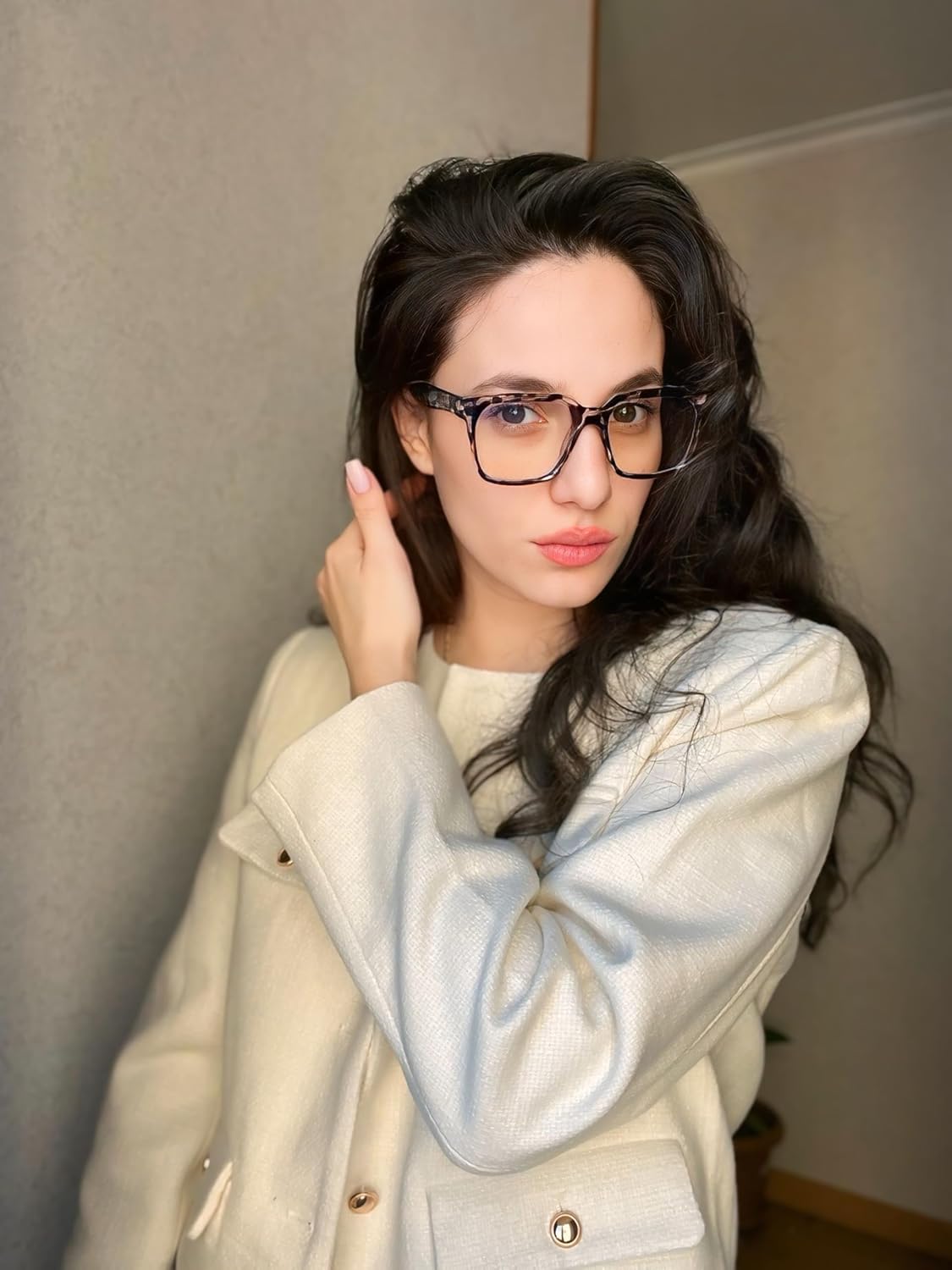 VISOONE Rectangle TR90 Blue Light Blocking Glasses Computer Eyewear with Preppy Look for Women and Men Cougar