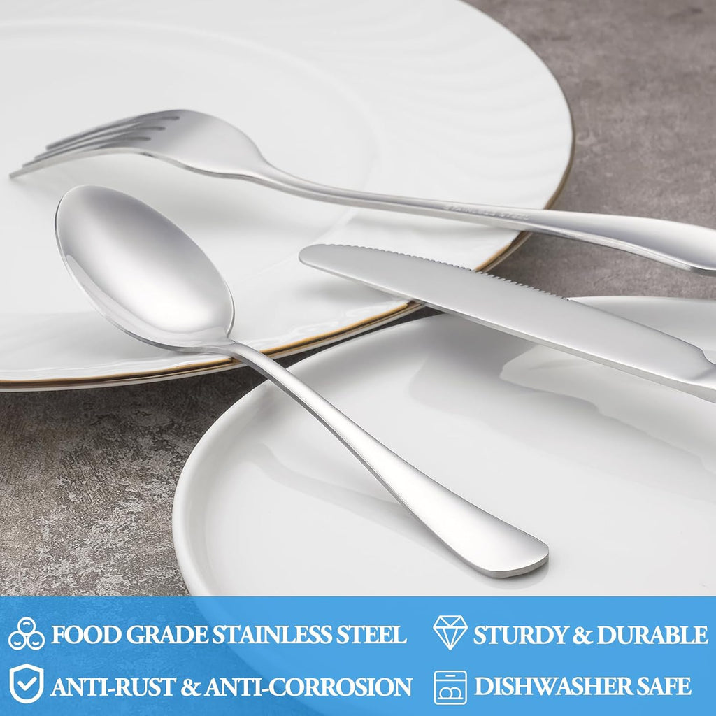 Dinner Spoon Set 16 Pcs 7.3" Tablespoons Premium Food Grade Stainless Steel Spoons Durable Metal Spoon Tablespoon Silverware Spoons Only Mirror Finish & Dishwasher Safe Use for Home Restaurant