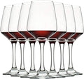 C CREST Wine Glasses Set of 8  12oz  Lead-free  Clear  Durable Glassware