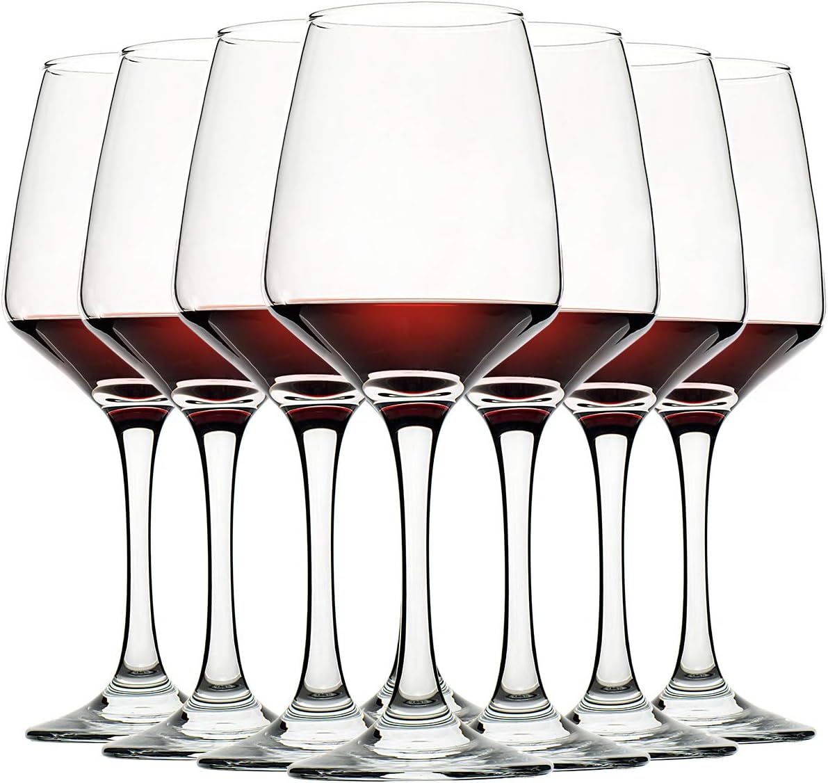 C CREST Wine Glasses Set of 8  12oz  Lead-free  Clear  Durable Glassware