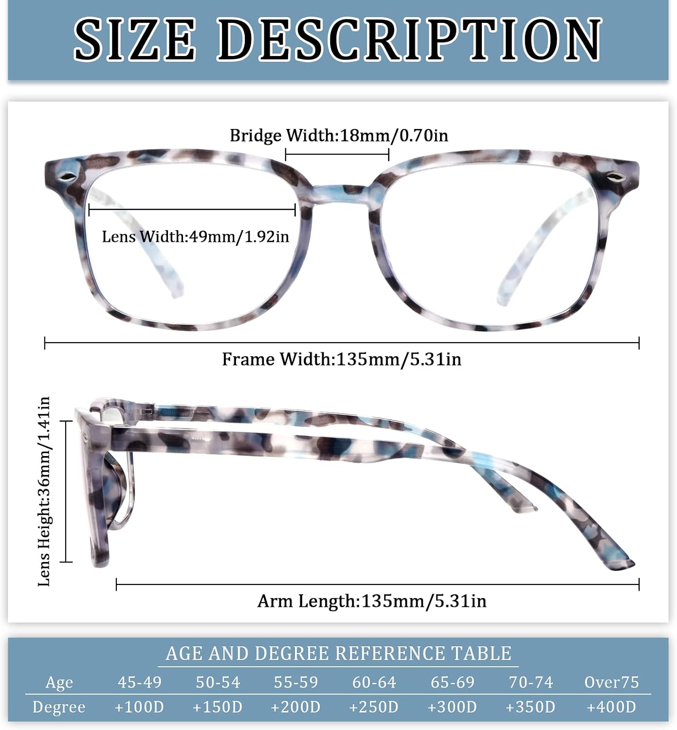 5 Pack Reading Glasses Blue Light Blocking for Women Computer Readers with Spring Hinge