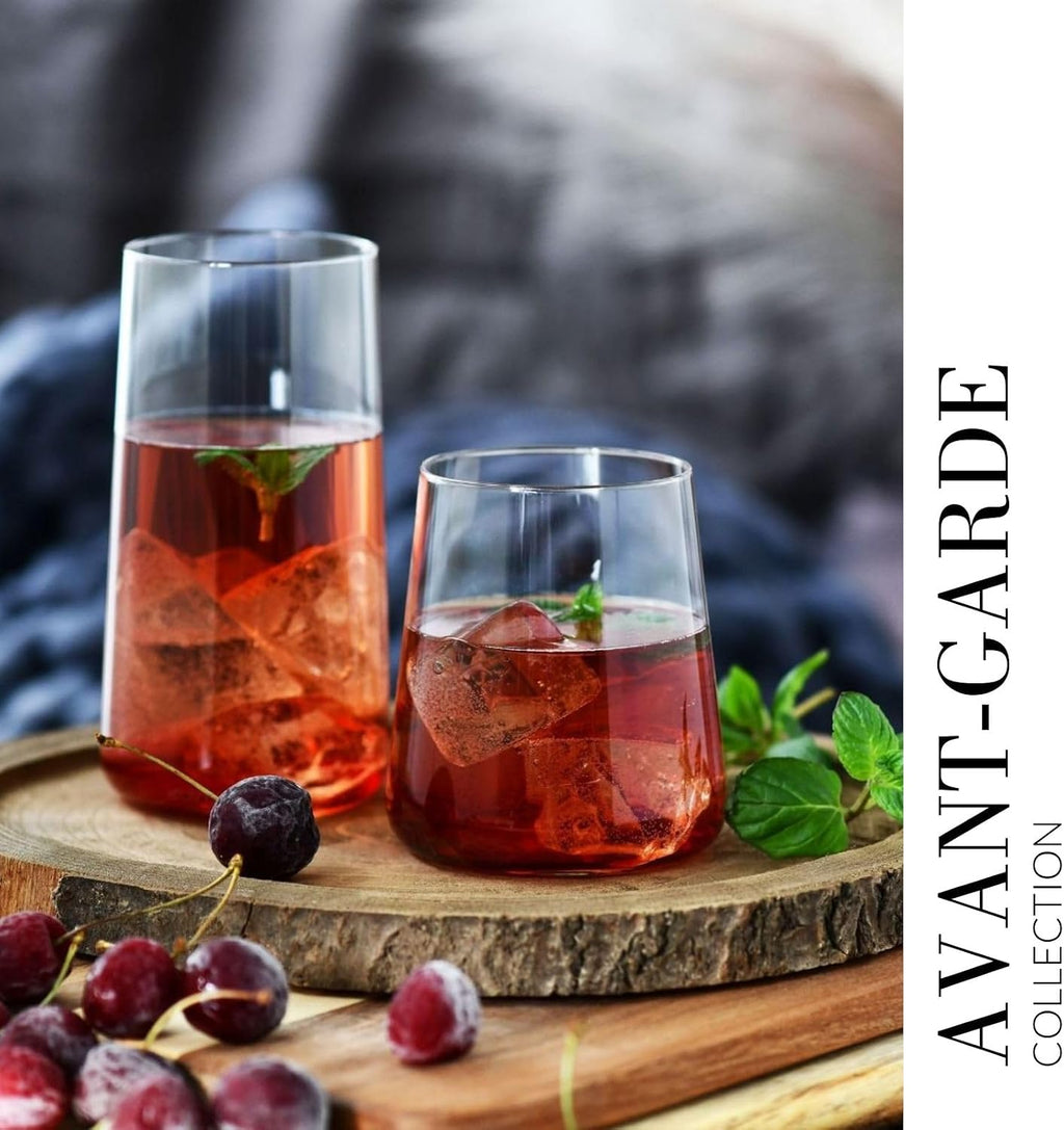 Krosno Water Juice Drinking Glasses  Set of 6  12.9 oz  Avant-Garde Collection  Crystal Glass  Lightweight Everyday Drinking Glasses  Multi-Purpose  Dishwasher Safe  Made in Europe