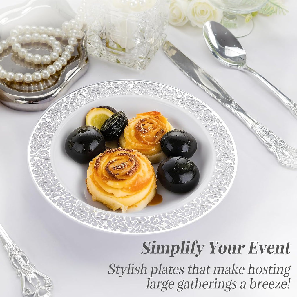I00000 100 Silver Plastic Bowls  12 oz Disposable Bowls  Premium Disposable Heavy Duty Plastic Bowl for Birthday  Wedding & Party