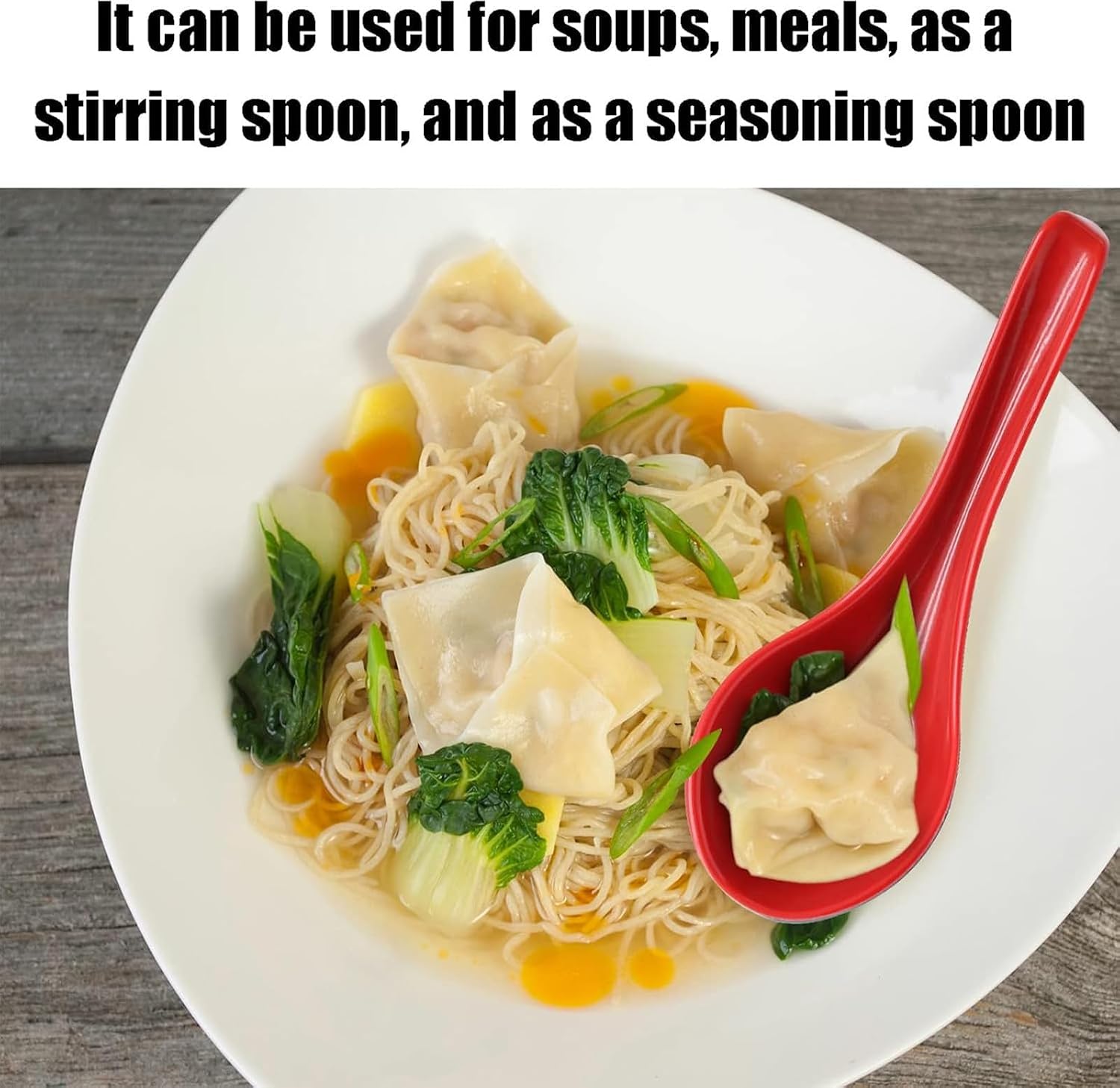 8Pcs Asian Soup Spoons Long Handle with Hook 8 Colors 6.5inch Chinses Soup Spoon for Ramen Wonton Soba Rice Noodle Kitchen Restaurant Party Gift