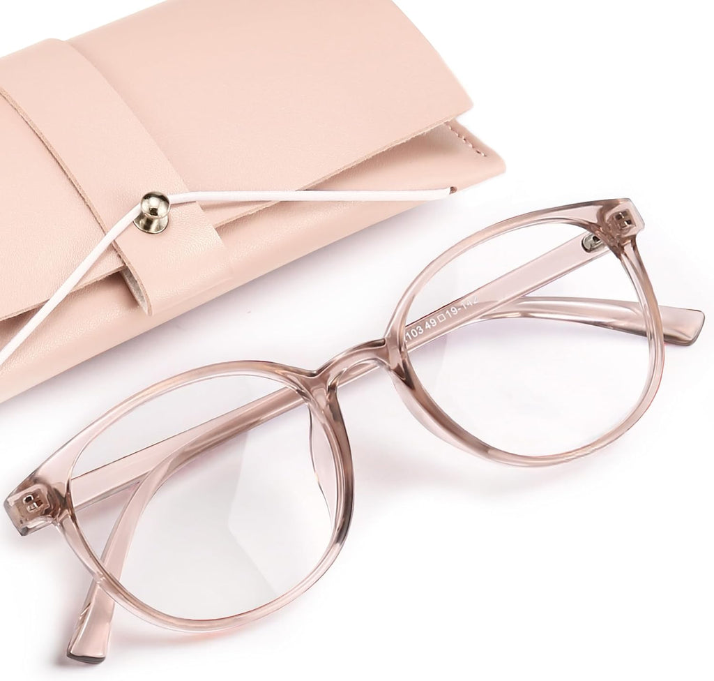 miyya Blue Light Blocking Glasses Women  Fashion Round Transparent Anti Blue Light Glasses with Anti Eyestrain & UV Glare