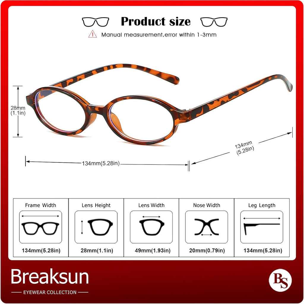 Retro Small Oval Glasses for Women Men 90s Small Face Blue Light Eyeglasses Cosplay Y2K Fake Glasses