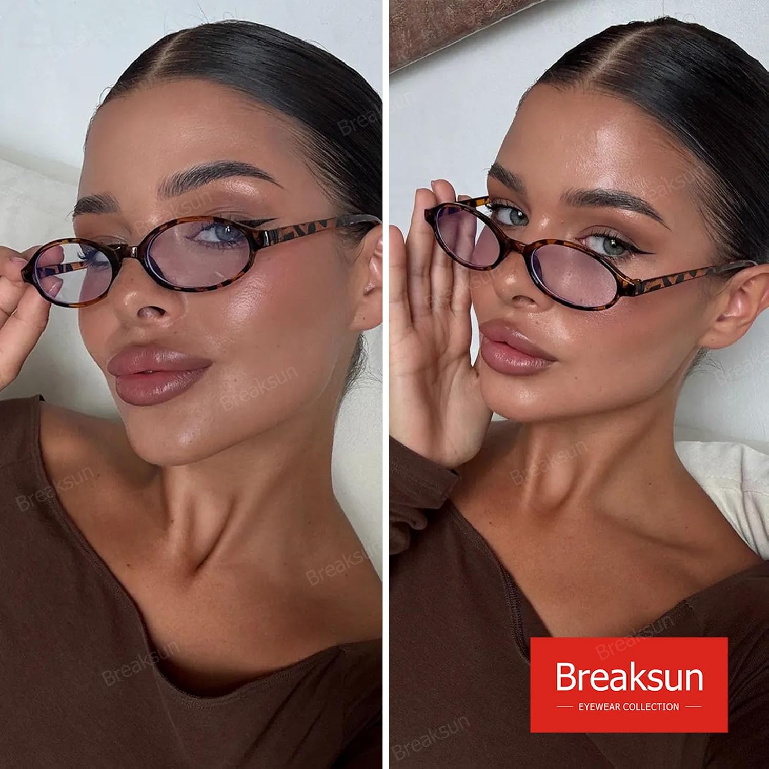 Retro Small Oval Glasses for Women Men 90s Small Face Blue Light Eyeglasses Cosplay Y2K Fake Glasses