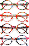 Reading Glasses for Women  Floral Round Readers  Lightweight Fashion Eyewear  4 Pack for Everyday Reading