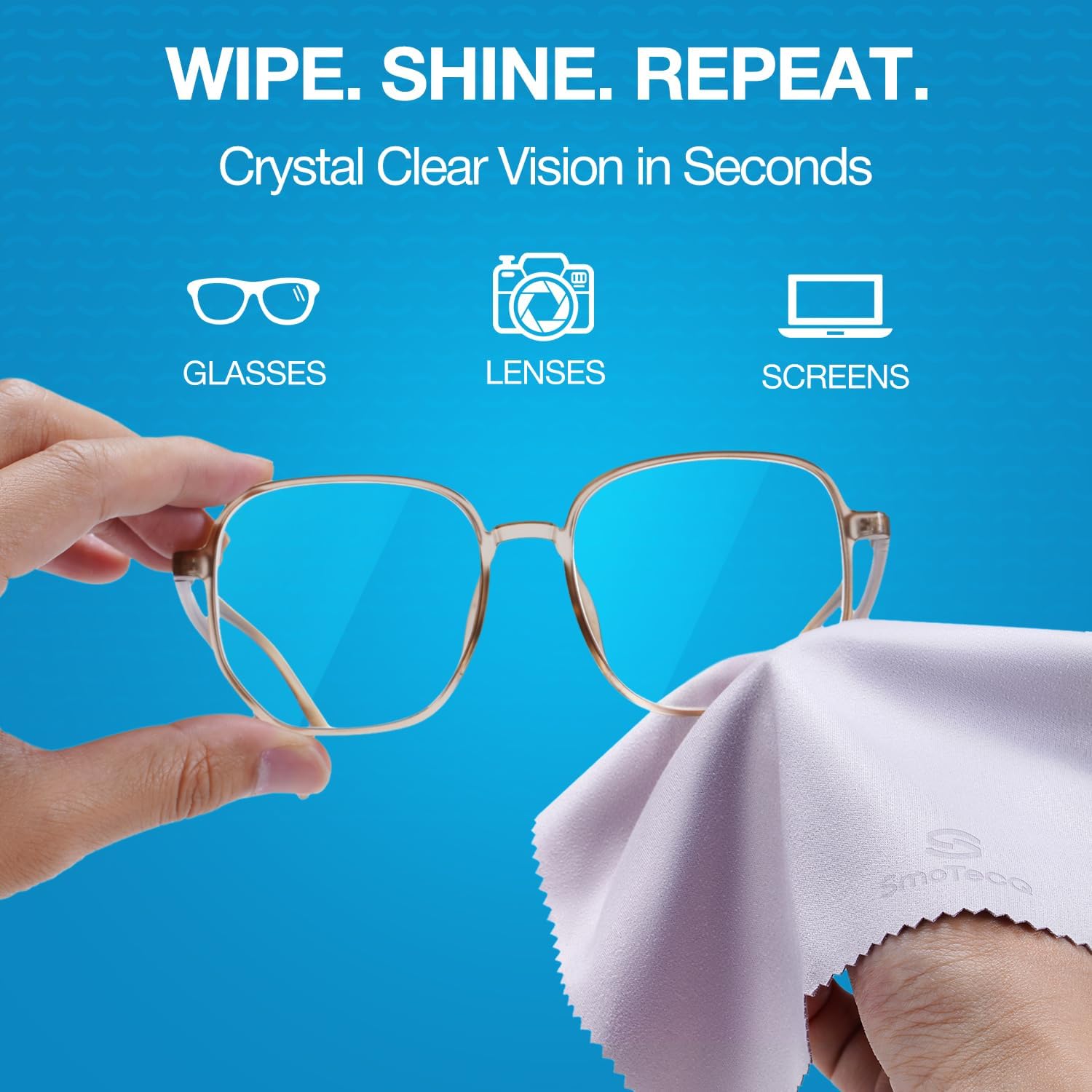 SmoTecQ 12 Pack Microfiber Lens Cleaning Cloths – Ultra-Soft  Scratch-Free Eyeglass Cloths for Glasses  Screens & Cameras – 7×6 in  Assorted Colors
