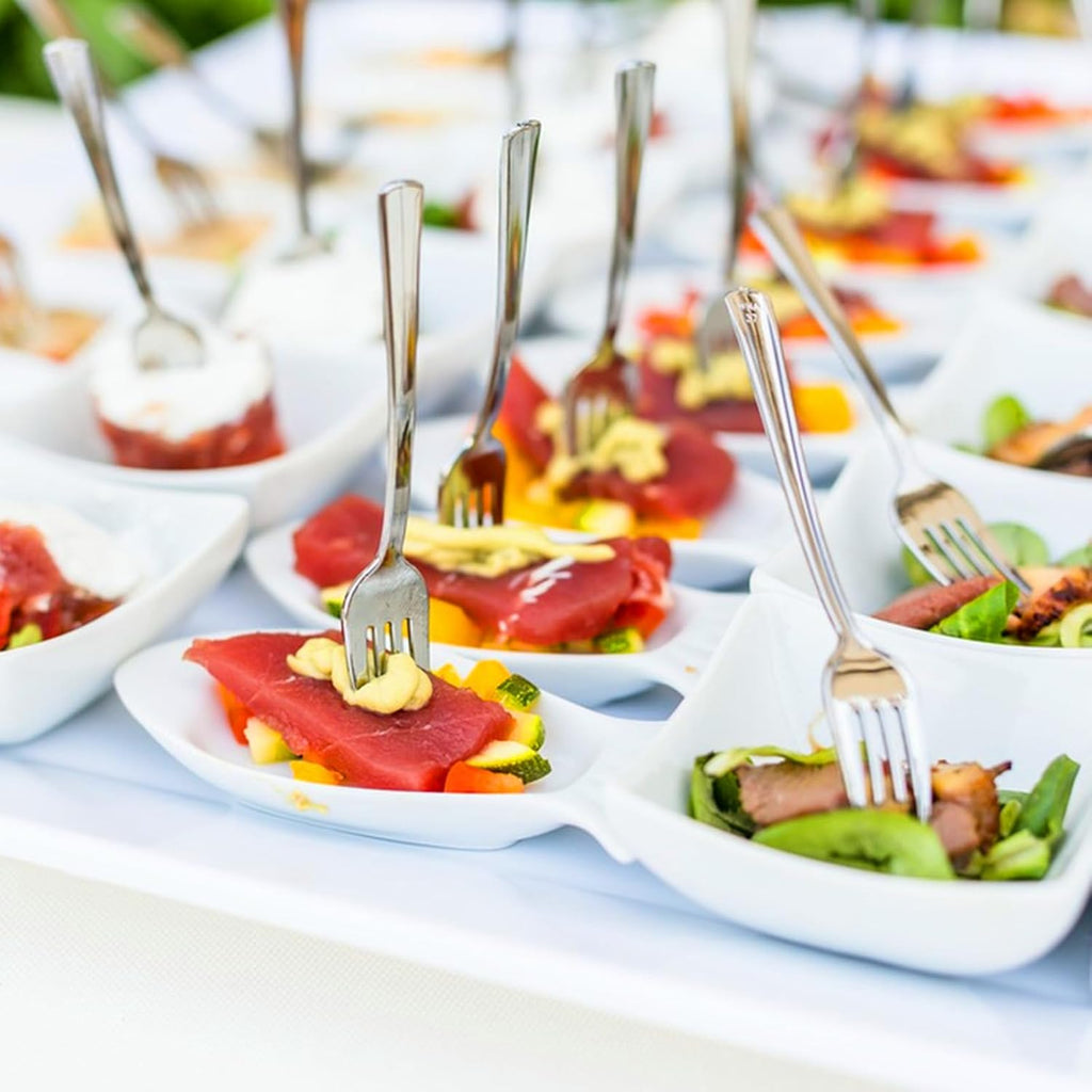 100CT Plastic Mini Forks 4 Inch Heavy Duty Small Silver Dessert Forks Disposable Tiny Forks for Appetizers Tasting  Cocktail Hors D'oeuvres  Charcuterie Board  Wedding Reception