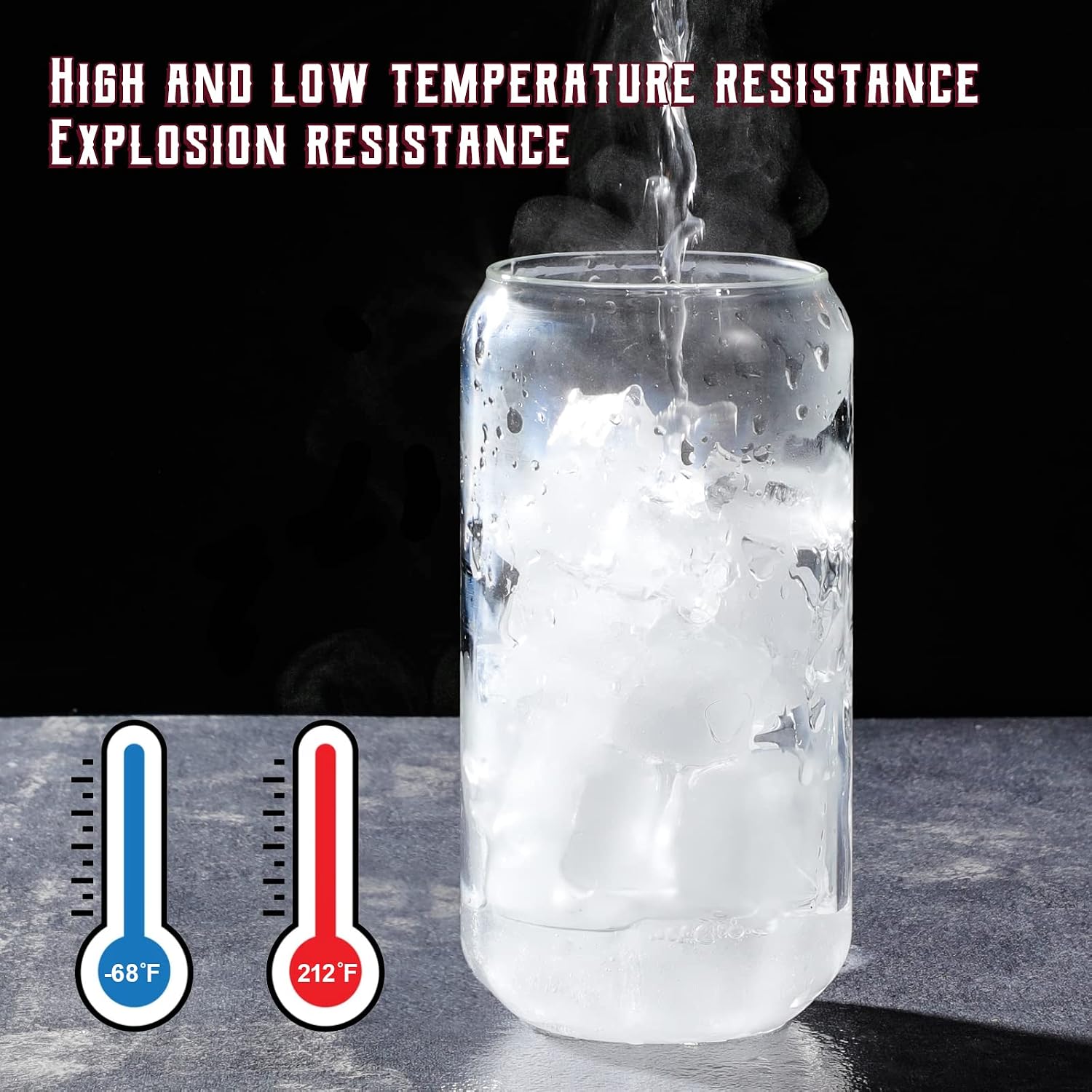 NETANY Drinking Glasses with Glass Straw 4pcs Set - 16oz Highball Glass Cups  Beer Glasses  Iced Coffee Glasses  Cute Tumbler Cup  Ideal for Whiskey  Soda  Tea  Water  Gift  2 Brushes