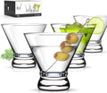 LUNA & MANTHA Martini Glasses Set of 4  Stemless Martini Cocktail Glasses for Margarita  Manhattan  Cosmopolitan  Home Bar  Evening Parties  Birthdays  Housewarming Gift  Crystal Clear 8 OZ