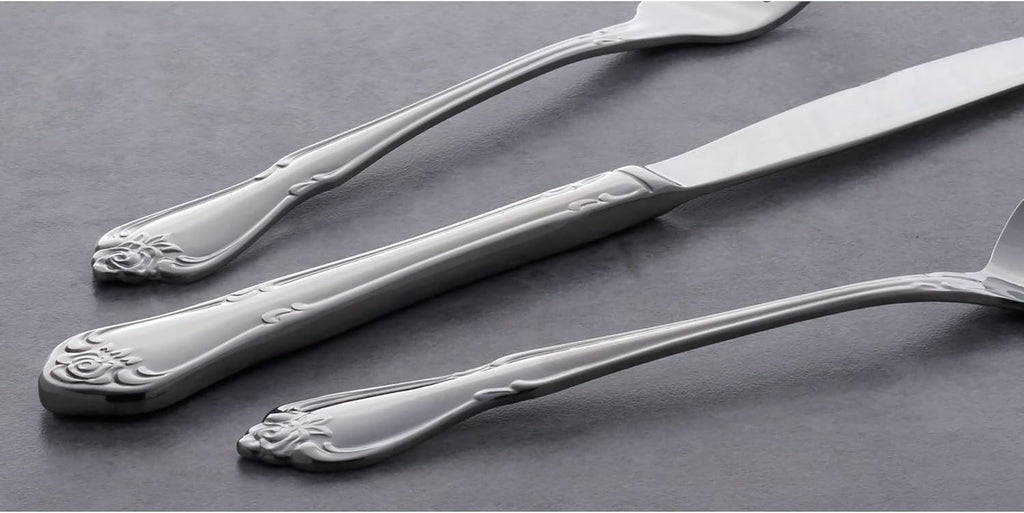 Oneida B552004C True Rose Everyday Flatware Dinner Spoons  Set Of 4  6.75" L x 1.6" W