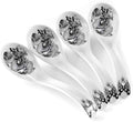 Hagary Ceramic Spoon Soup Spoons Asian Soup Spoon Chinese Korean Japanese Ramen Spoons Set of 4 with Hole 6.2 Inch (Black - Dragon New)