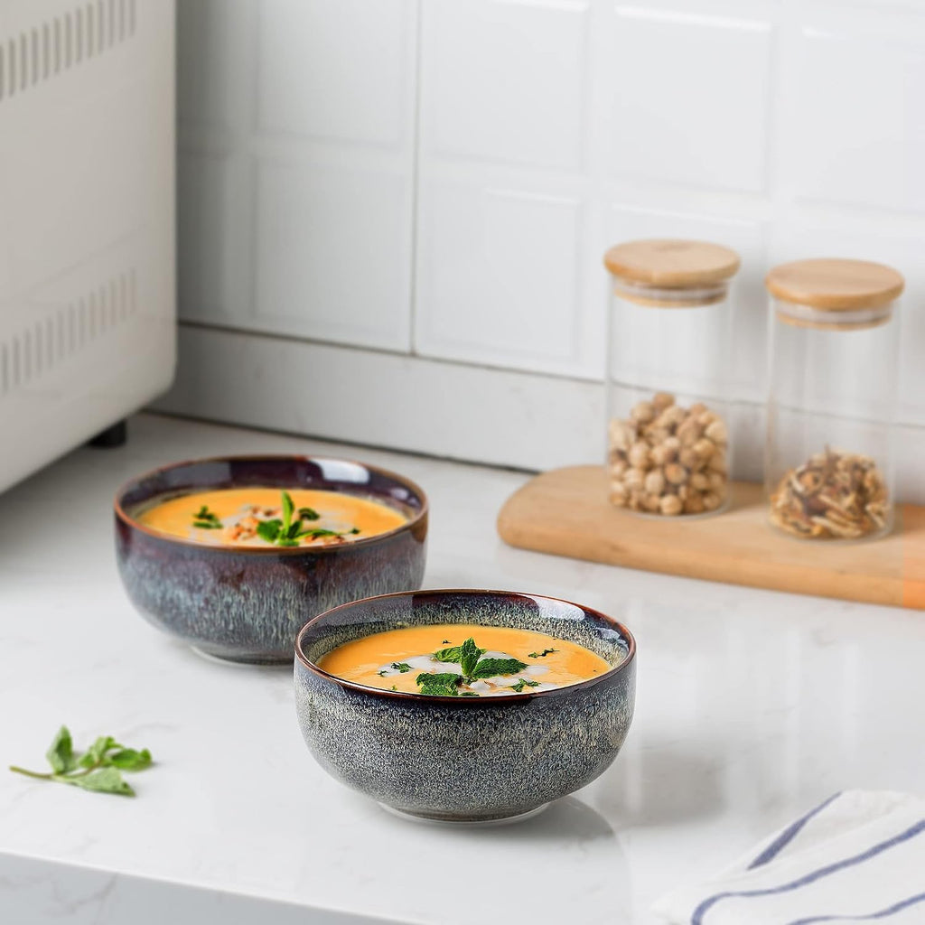 22 Ounce Serving Bowls Set - Ceramic Bowl Set of 2-5.75 inch for Salad  Soup Cereal Bowls for Kitchen